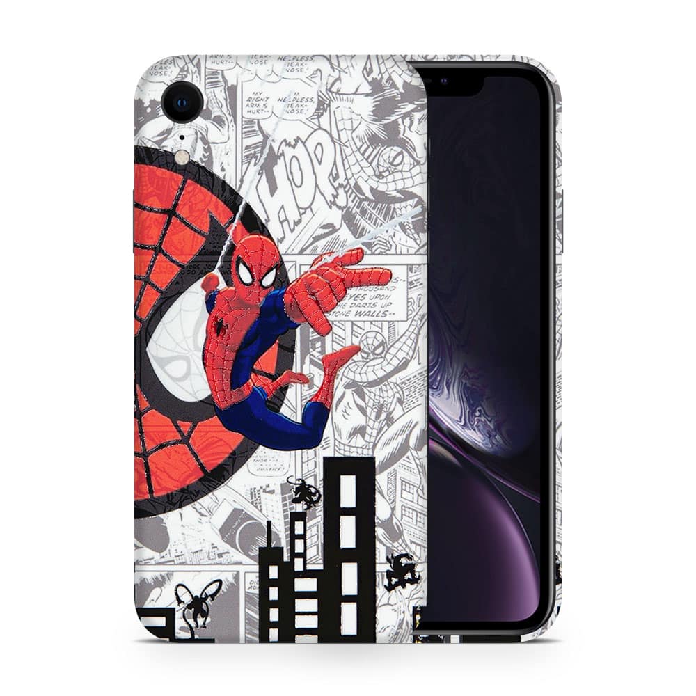 Iphone xr spiderman comic 3d skin wrapitskin