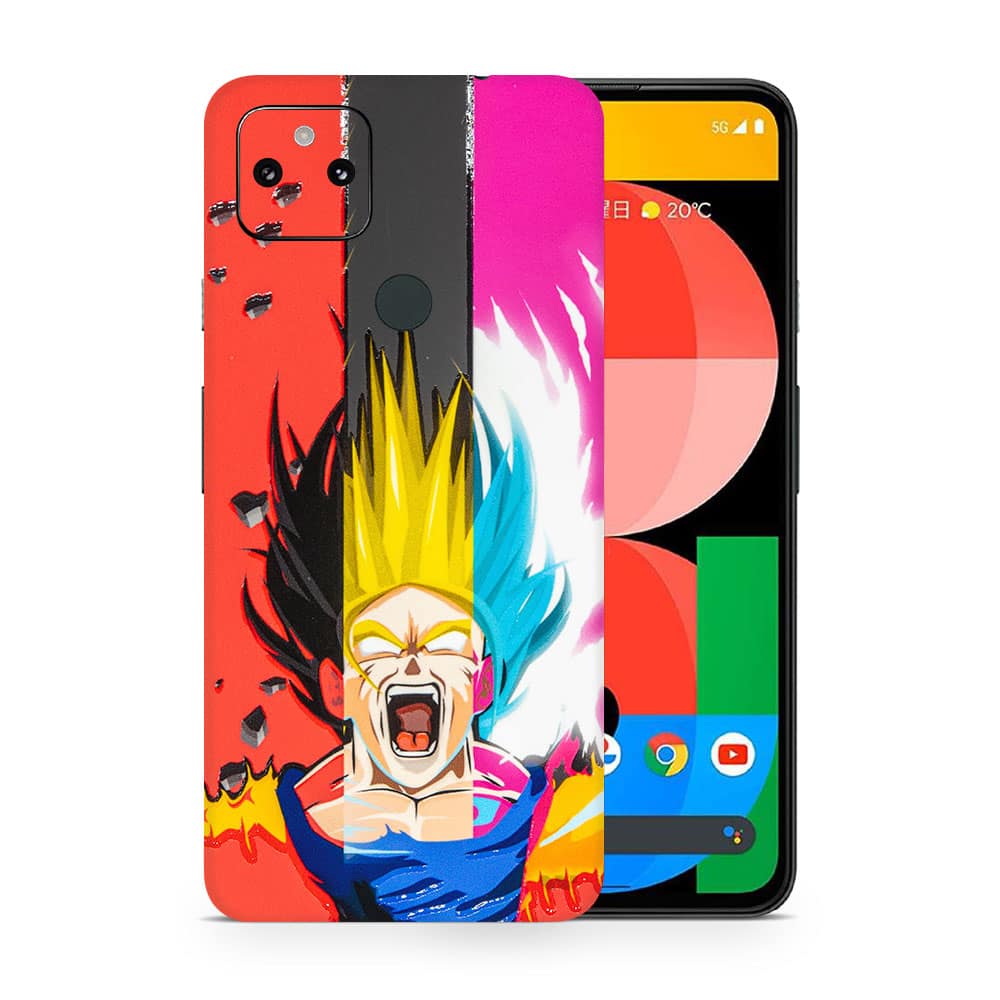 Pixel 5a 5g angry goku 3d skin wrapitskin
