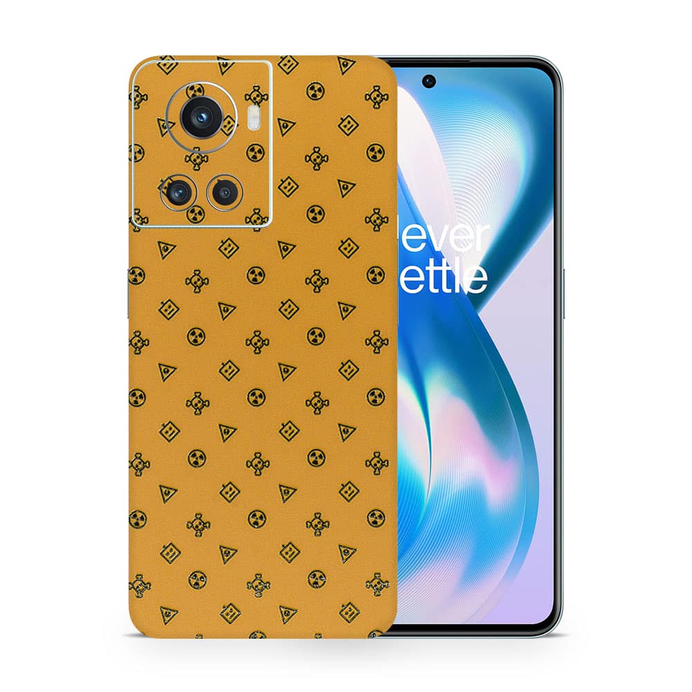 Oneplus 10r yellow danger 3d skin wrapitskin