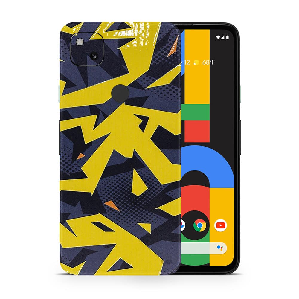 Pixel 4a abstract yellow 3d skin wrapitskin