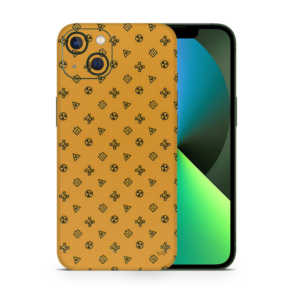 Iphone 13 yellow danger 3d skin wrapitskin