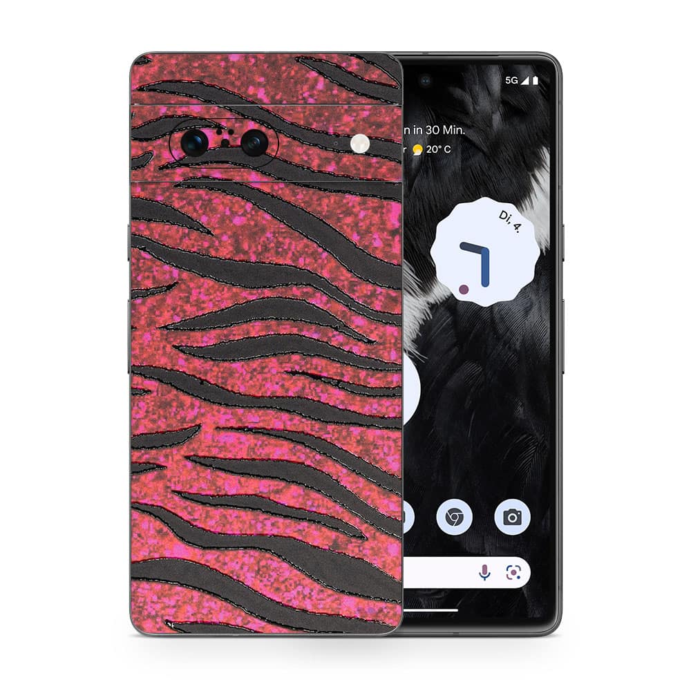 Pixel 7 red zebra 3d skin wrapitskin