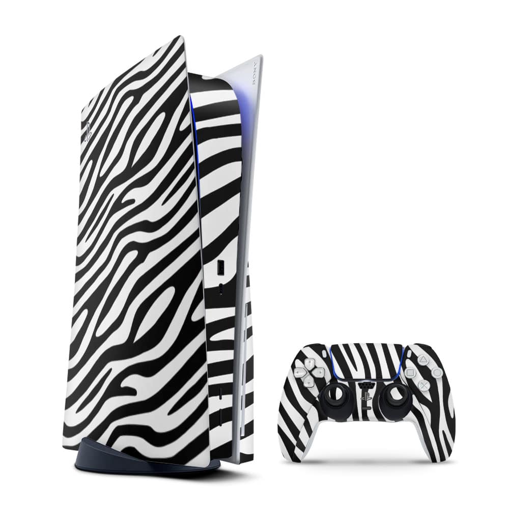 Playstation 5 disk edition black and white skin wrapitskin