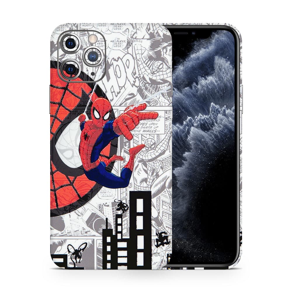 Iphone 11 pro spiderman comic 3d skin wrapitskin