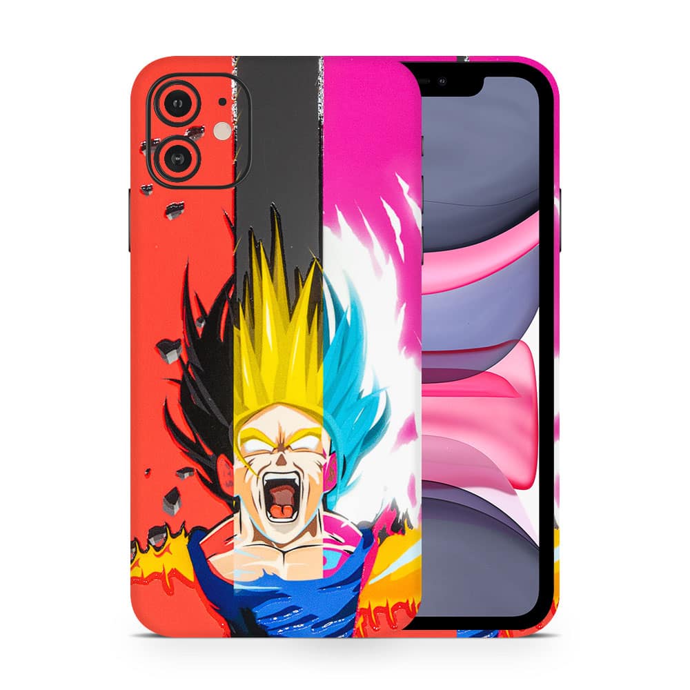 Iphone 11 angry goku 3d skin wrapitskin