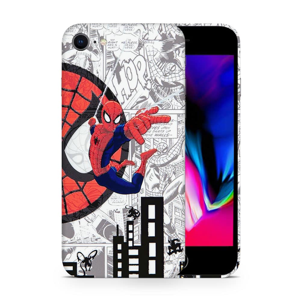 Iphone 8 spiderman comic 3d skin wrapitskin