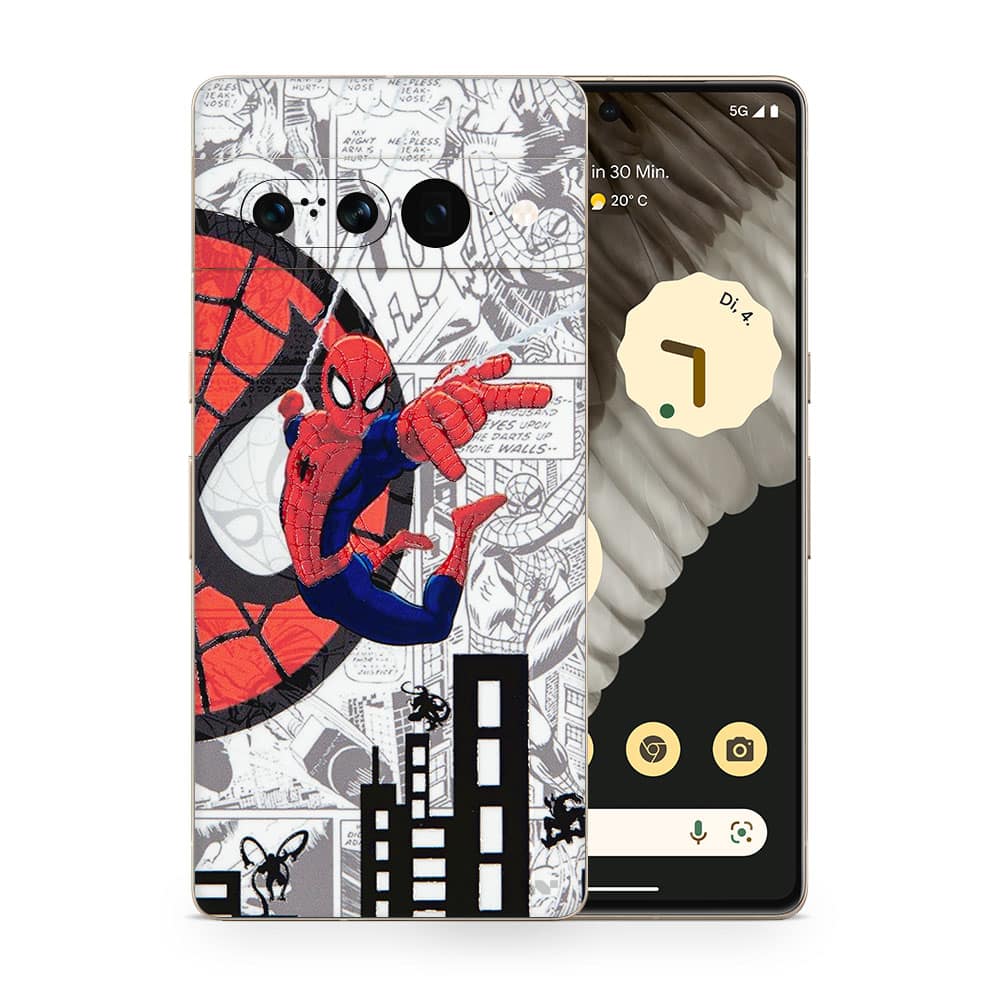 Pixel 7 pro spiderman comic 3d skin wrapitskin