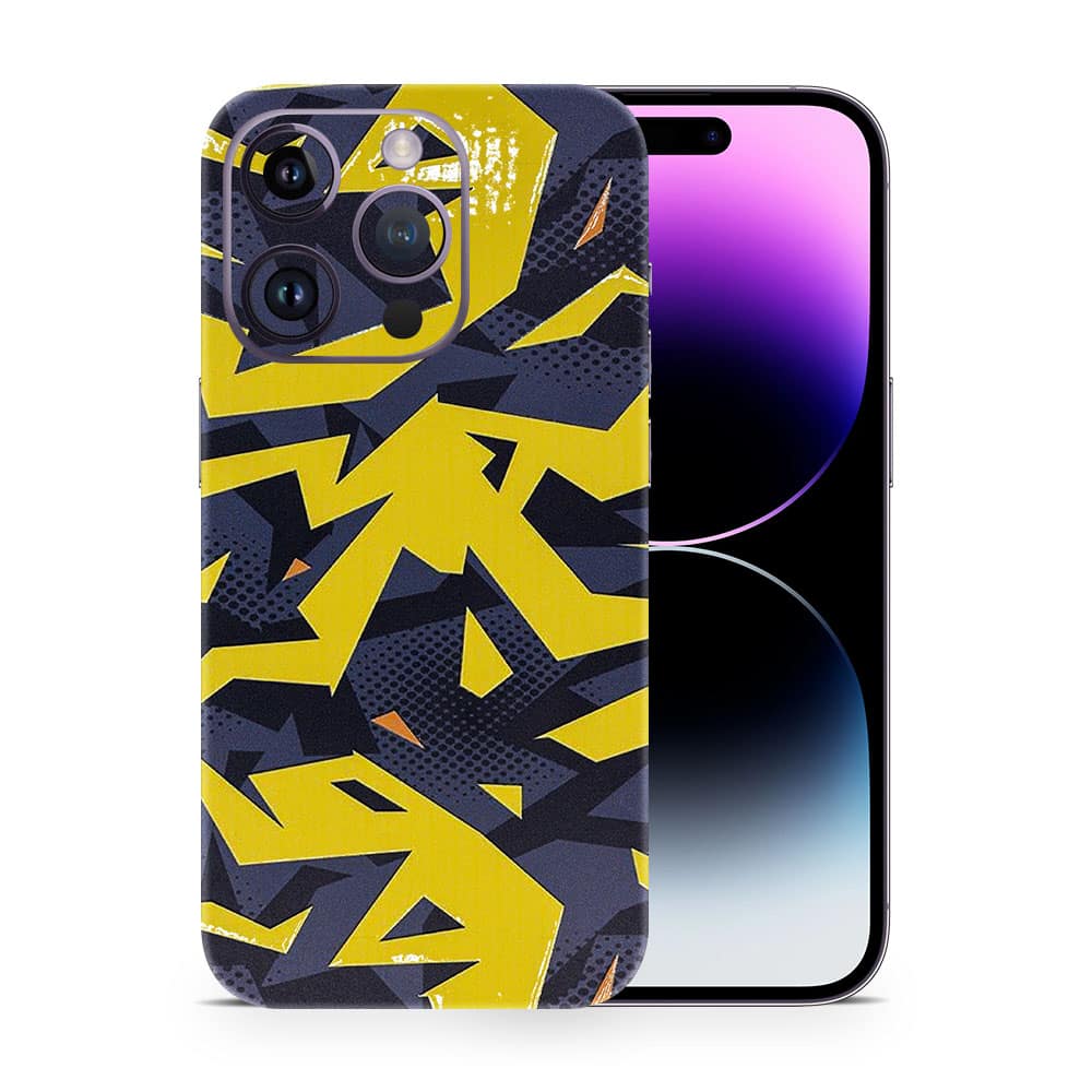 Iphone 14 pro abstract yellow 3d skin wrapitskin