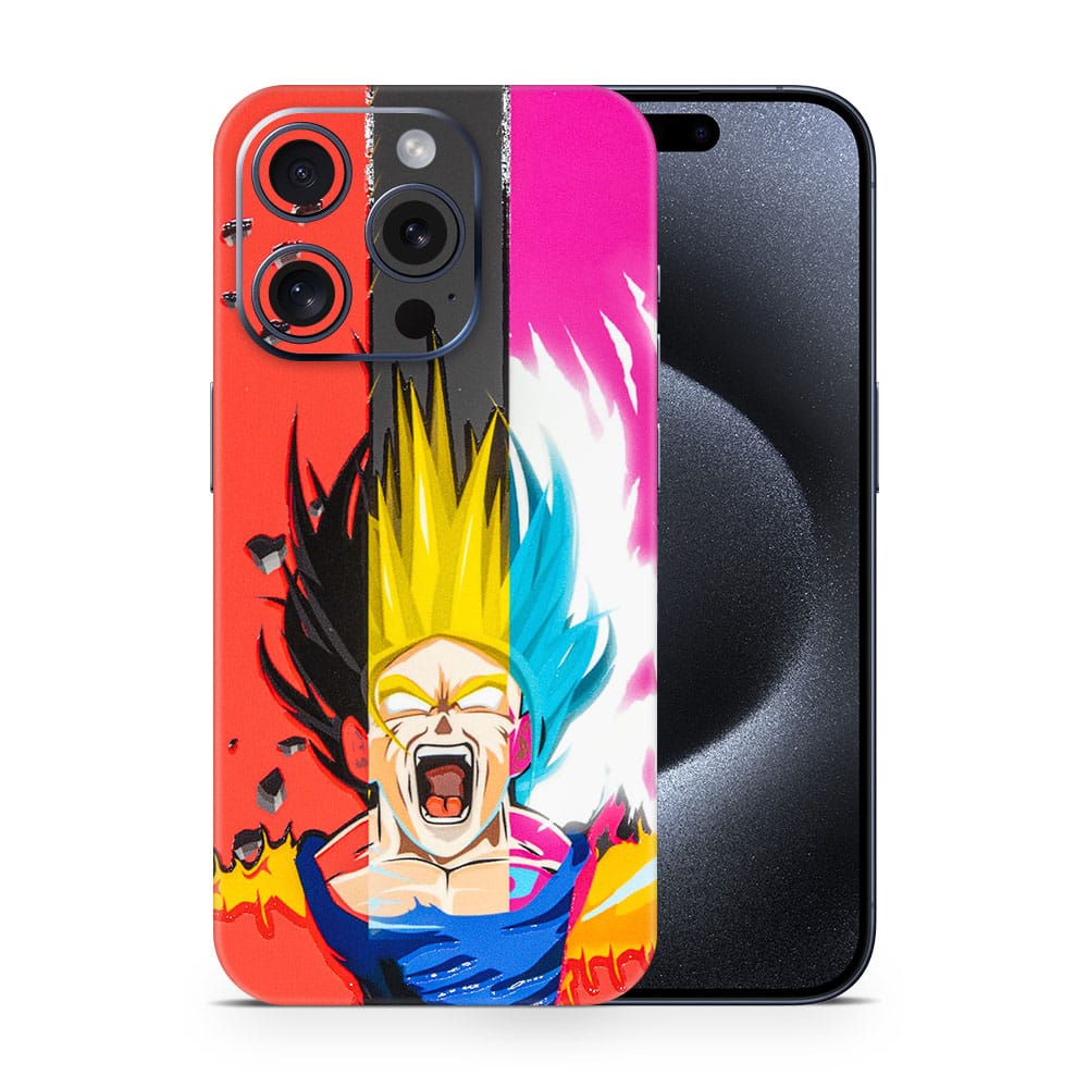 Iphone 15 pro angry goku 3d skin wrapitskin