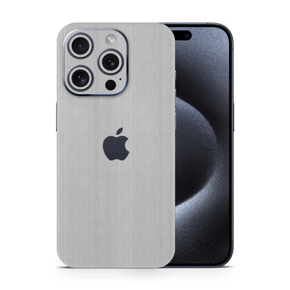 Iphone 15 pro max brushed metal skins wrapitskin