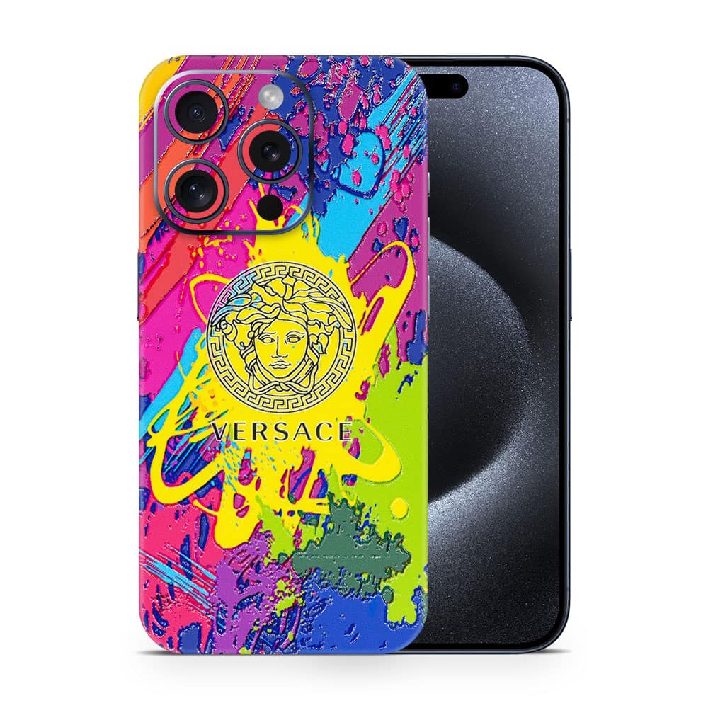 Iphone 15 pro versace colorful 3d skin wrapitskin