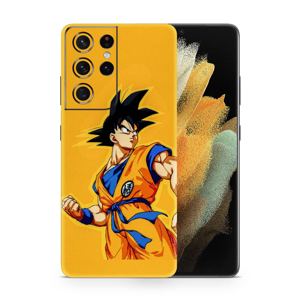 Galaxy s21 ultra goku yellow 3d skin wrapitskin