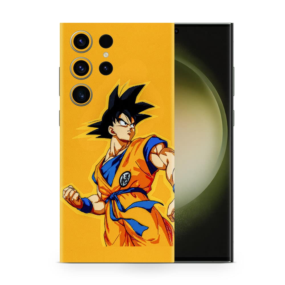 Galaxy s23 ultra goku yellow 3d skin wrapitskin