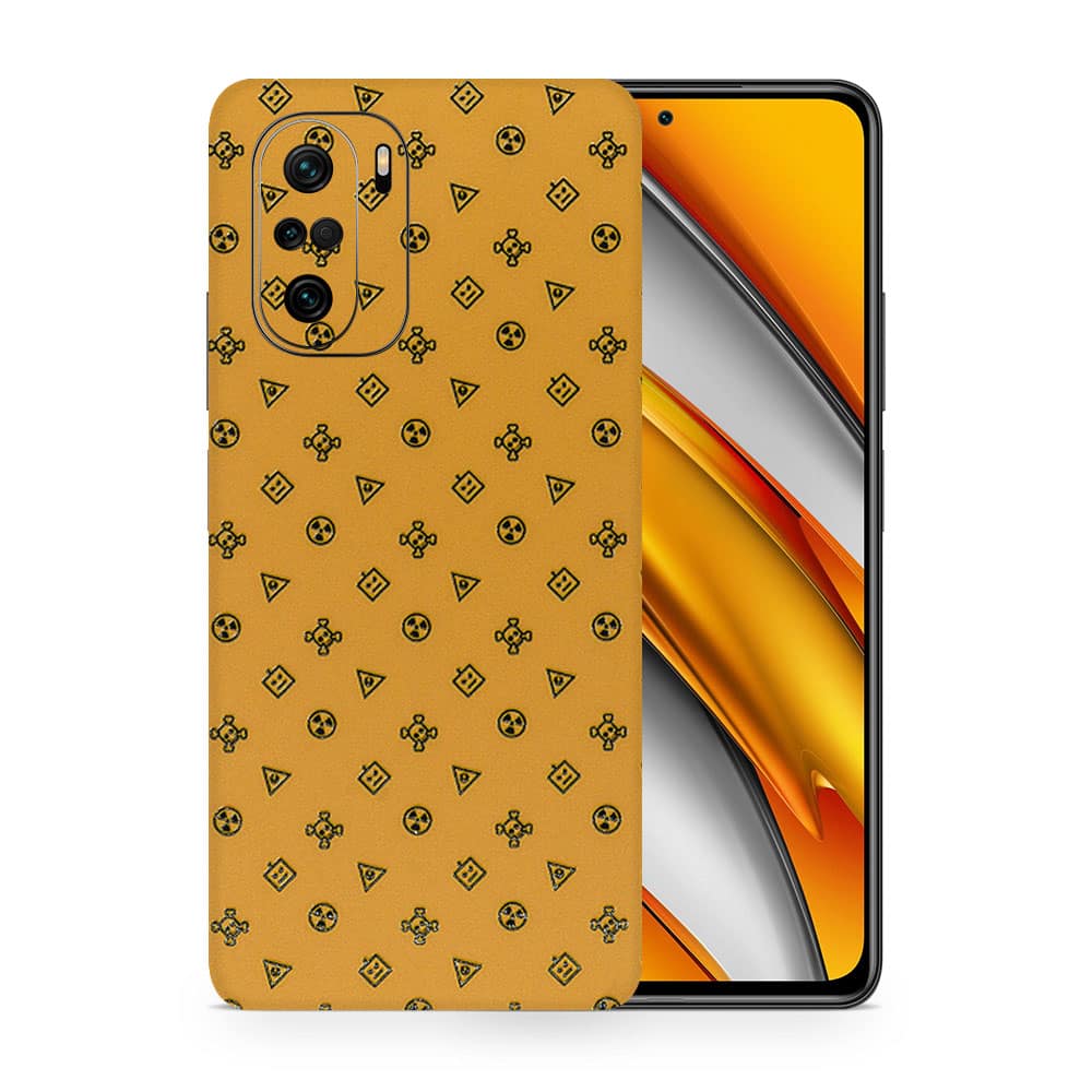 Poco f3 yellow danger 3d skin wrapitskin