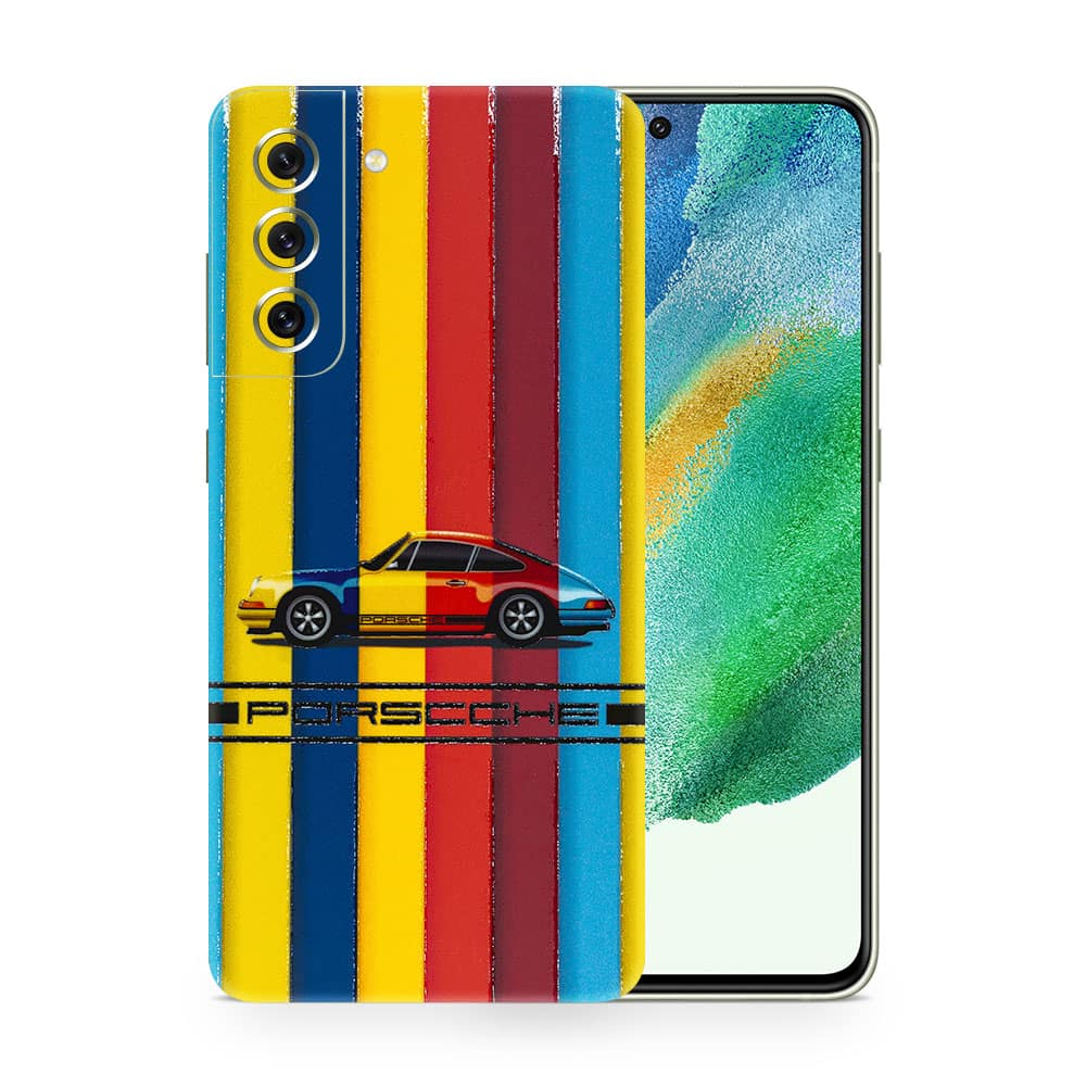 Galaxy s21 fe porsche multicolor 3d skin wrapitskin