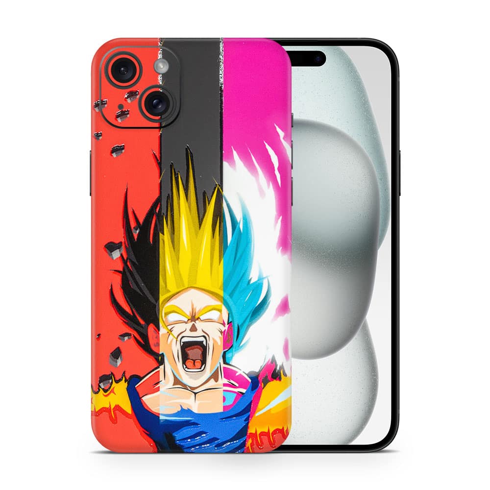 Iphone 15 angry goku 3d skin wrapitskin