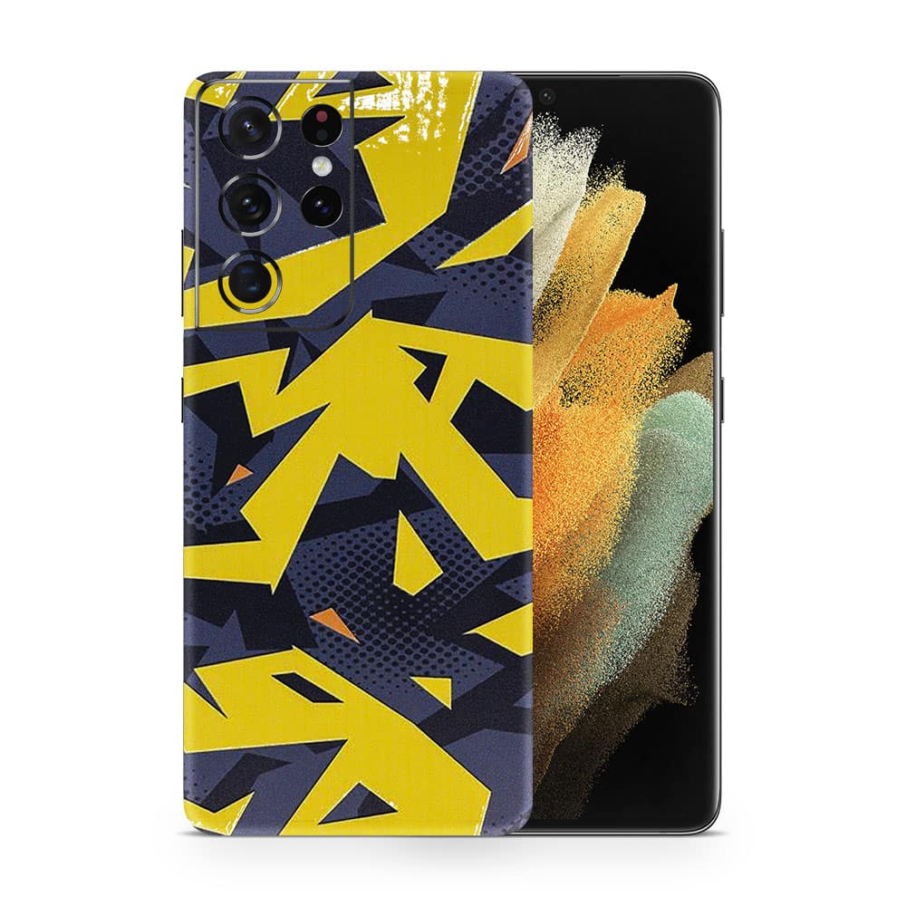Galaxy s21 ultra abstract yellow 3d skin wrapitskin