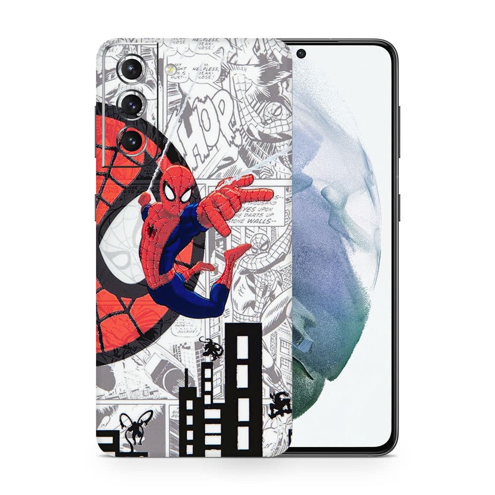Galaxy s21 plus spiderman comic 3d skin wrapitskin