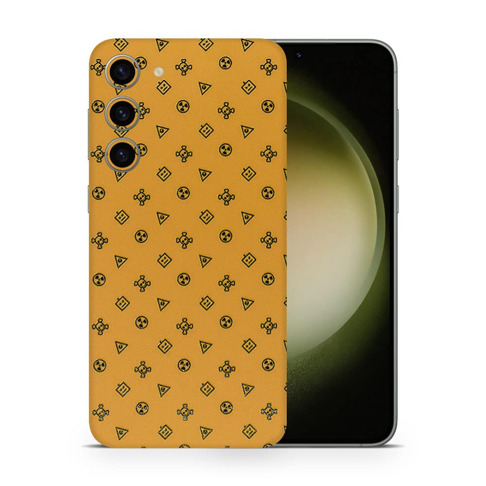 Galaxy s23 plus yellow danger 3d skin wrapitskin