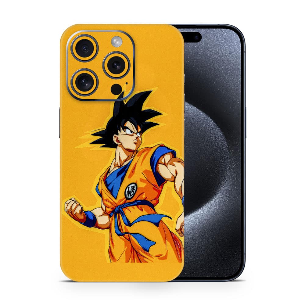 Iphone 15 pro goku yellow 3d skin wrapitskin
