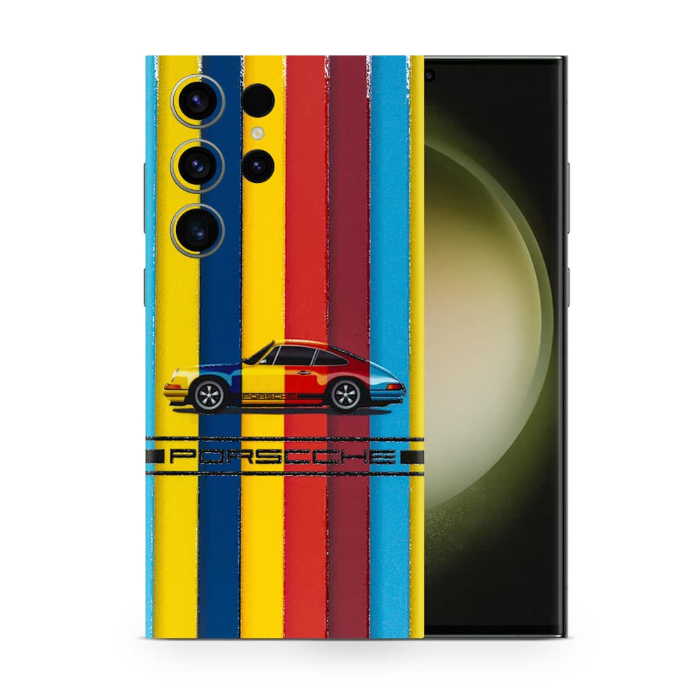 Galaxy s23 ultra porsche multicolor 3d skin wrapitskin