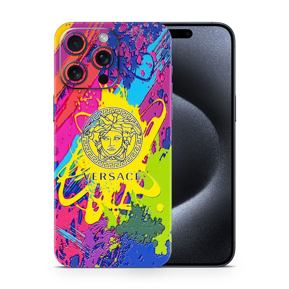 Iphone 15 pro max versace colorful 3d skin wrapitskin