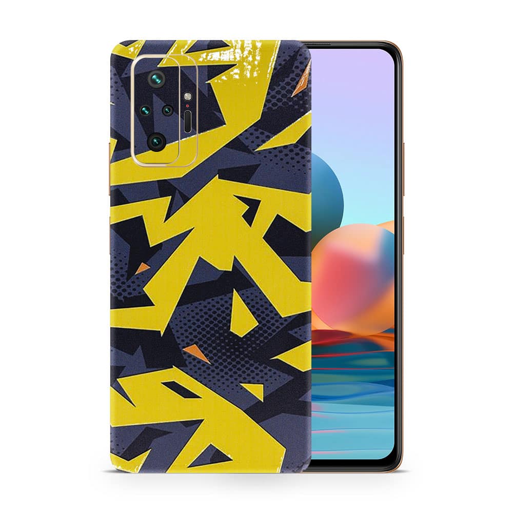 Redmi note 10 pro abstract yellow 3d skin wrapitskin