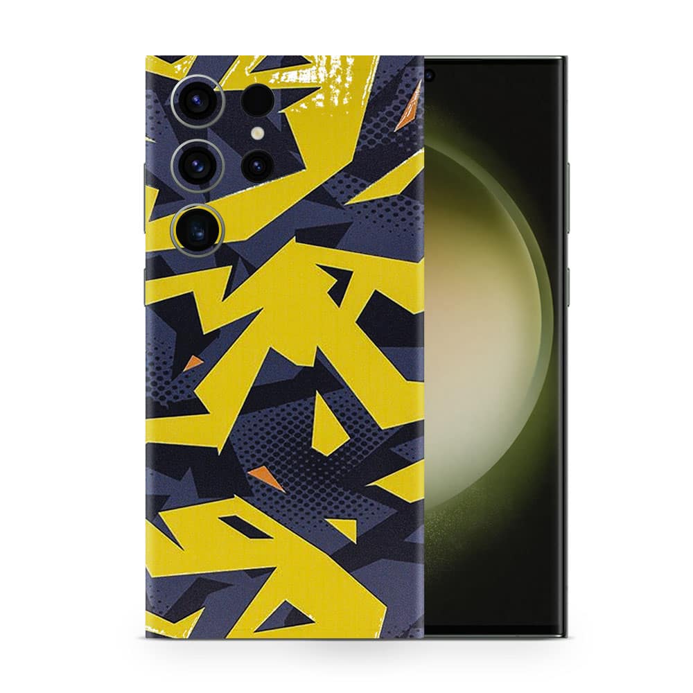 Galaxy s23 ultra abstract yellow 3d skin wrapitskin