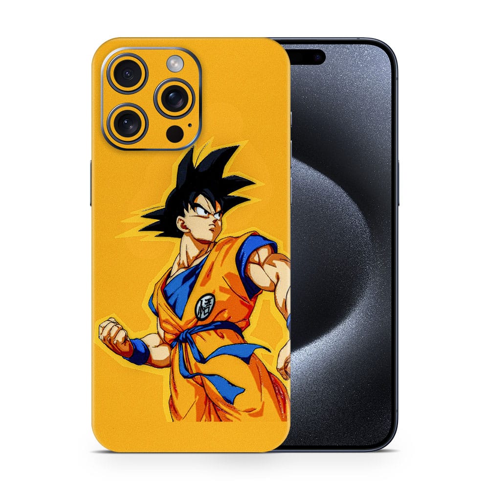 Iphone 15 pro max goku yellow 3d skin wrapitskin