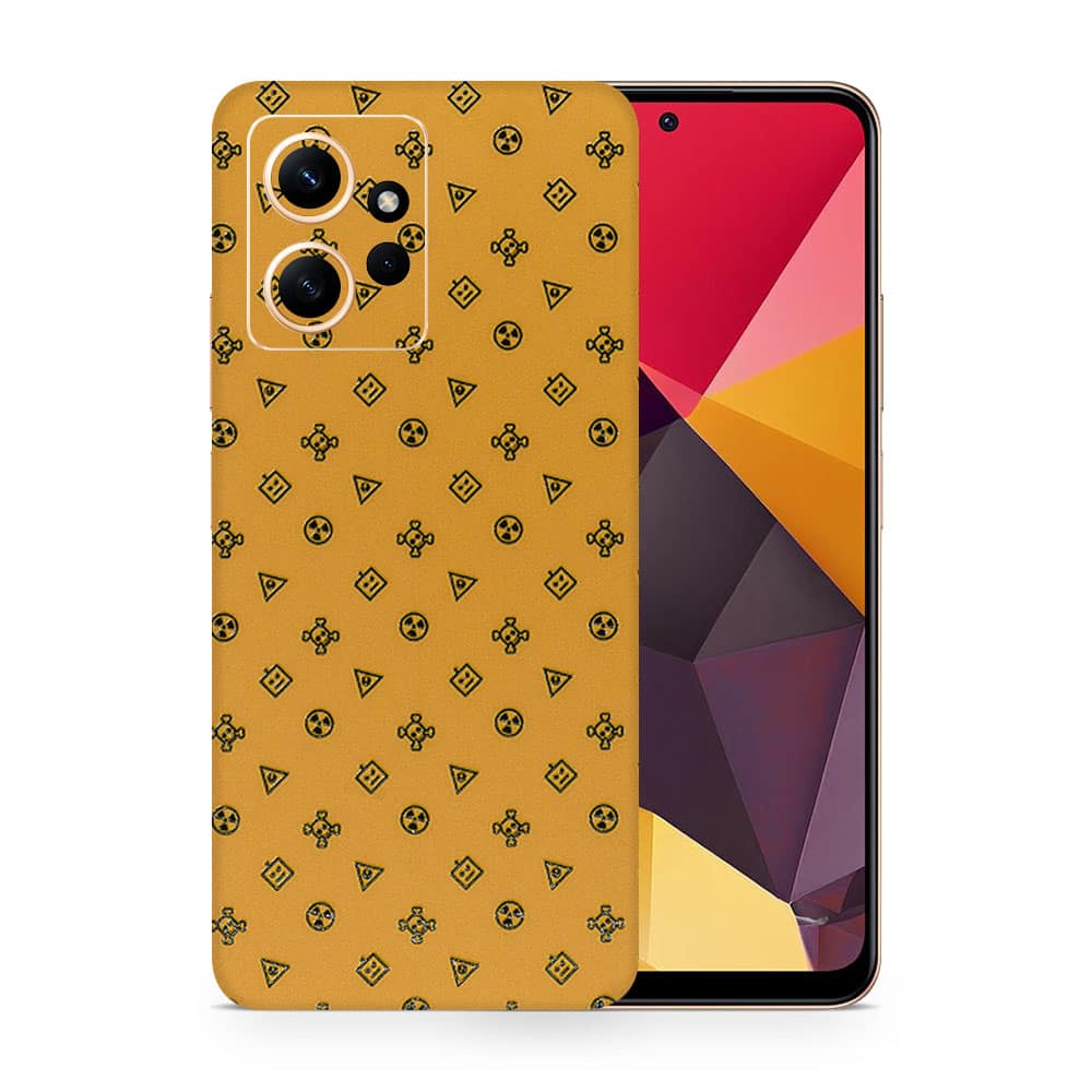 Redmi note 12 4g yellow danger 3d skin wrapitskin