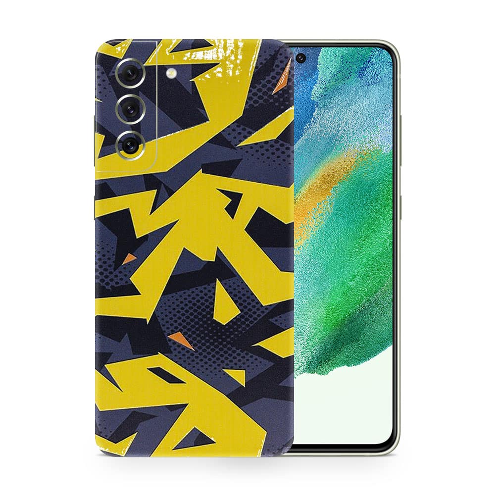 Galaxy s21 fe abstract yellow 3d skin wrapitskin