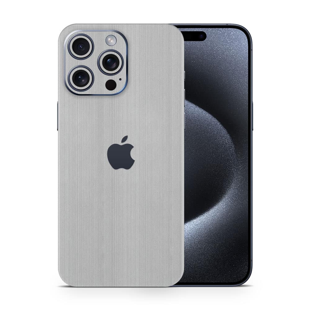 Iphone 15 pro max brushed metal skins wrapitskin