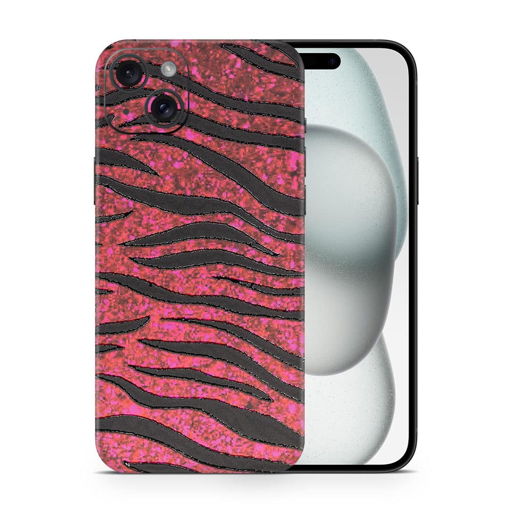 Iphone 15 plus red zebra 3d skin wrapitskin