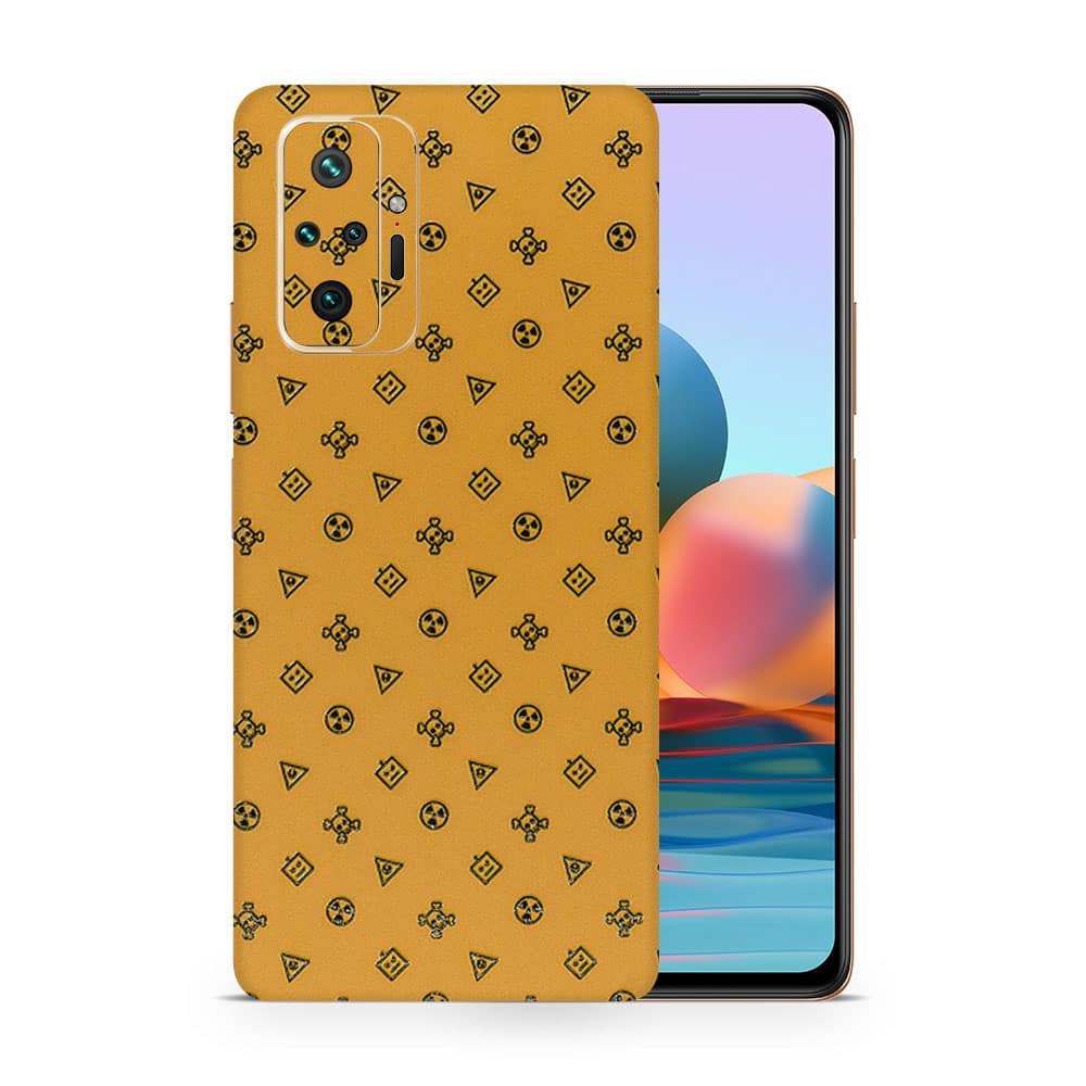 Redmi note 10 pro yellow danger 3d skin wrapitskin