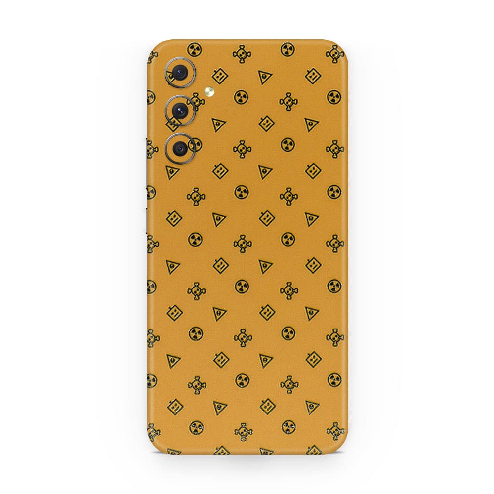 Galaxy a34 yellow danger 3d skin wrapitskin