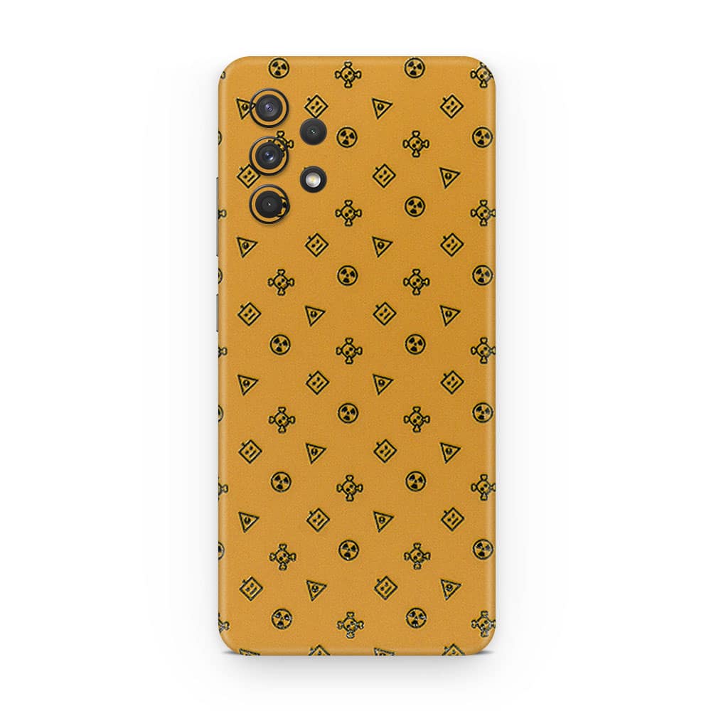 Galaxy a32 yellow danger 3d skin wrapitskin