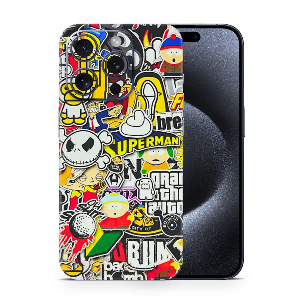 Iphone 15 pro sticker bomb 3d skin wrapitskin
