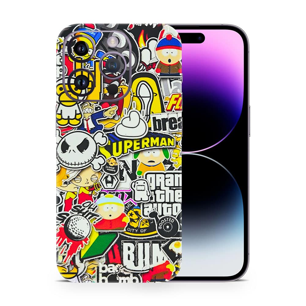 Iphone 14 pro sticker bomb 3d skin wrapitskin