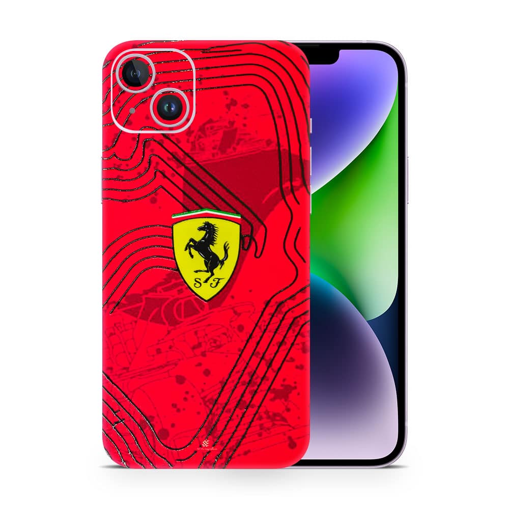 Iphone 14 plus ferrari's blaze 3d skin wrapitskin