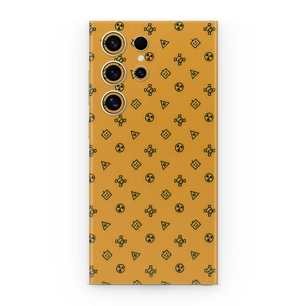 Galaxy s24 ultra yellow danger 3d skin wrapitskin