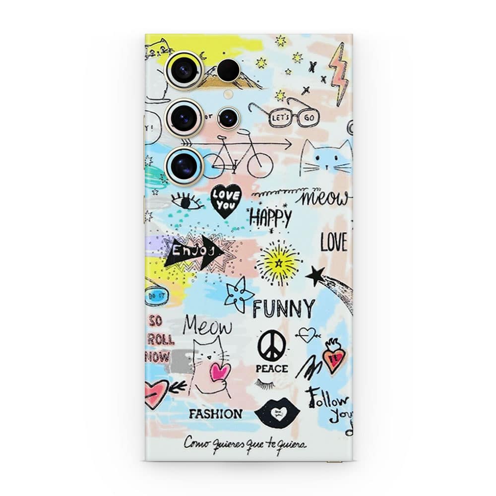 Galaxy s24 ultra doodles 3d skin wrapitskin