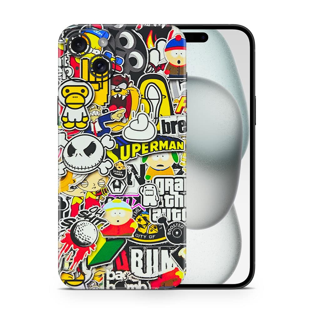Iphone 15 sticker bomb 3d skin wrapitskin