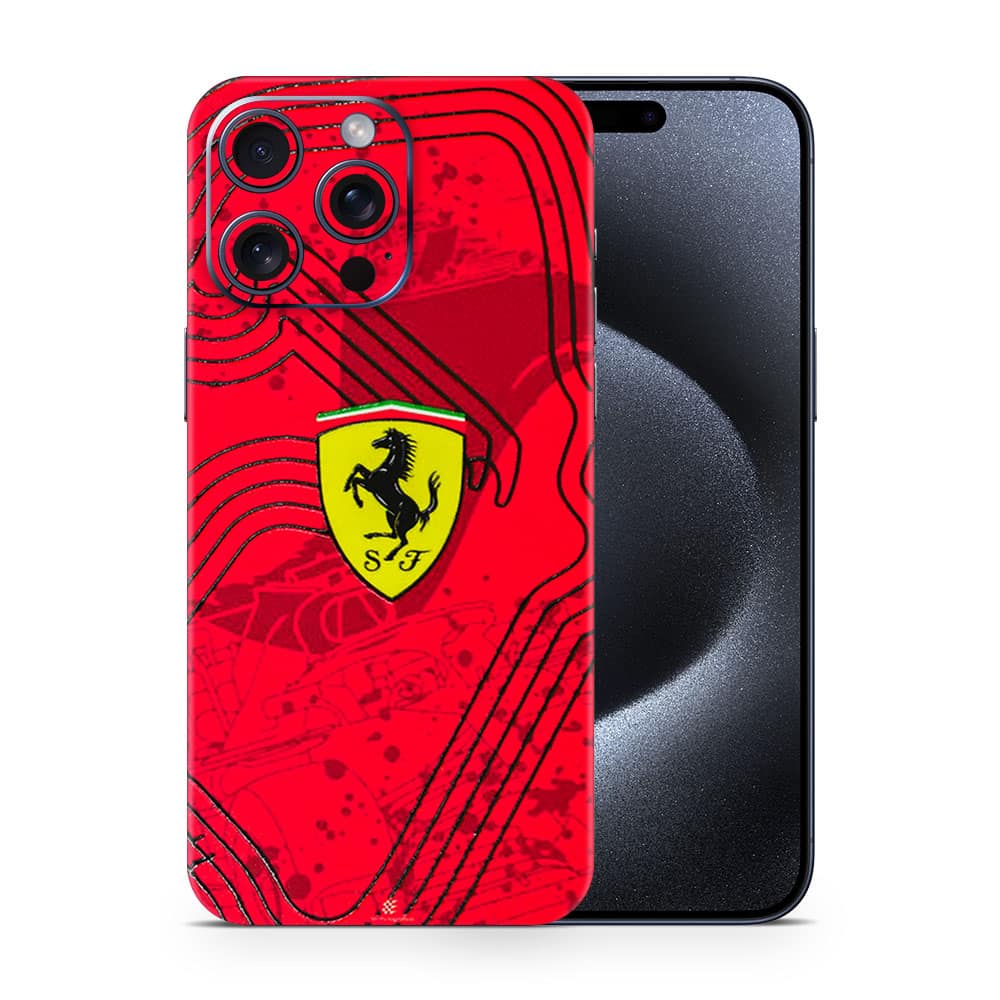 Iphone 15 pro max ferrari's blaze 3d skin wrapitskin