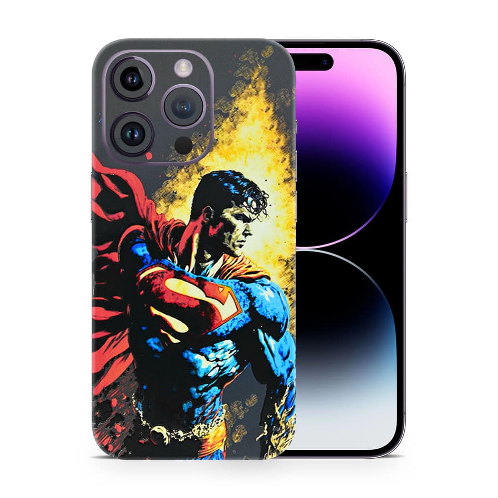 Iphone 14 pro superman comic 3d skin wrapitskin