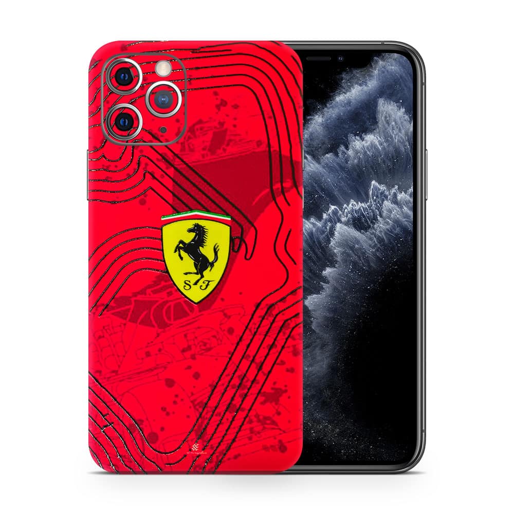 Iphone 11 pro max ferrari's blaze 3d skin wrapitskin