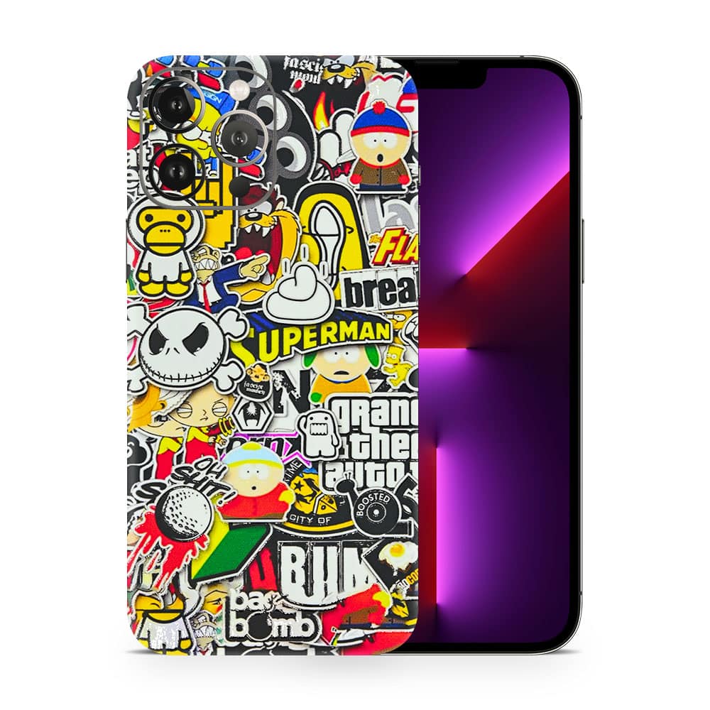 Iphone 13 pro max sticker bomb 3d skin wrapitskin