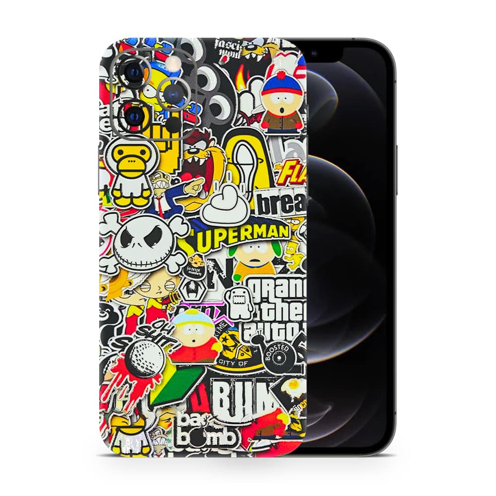 Iphone 12 pro sticker bomb 3d skin wrapitskin