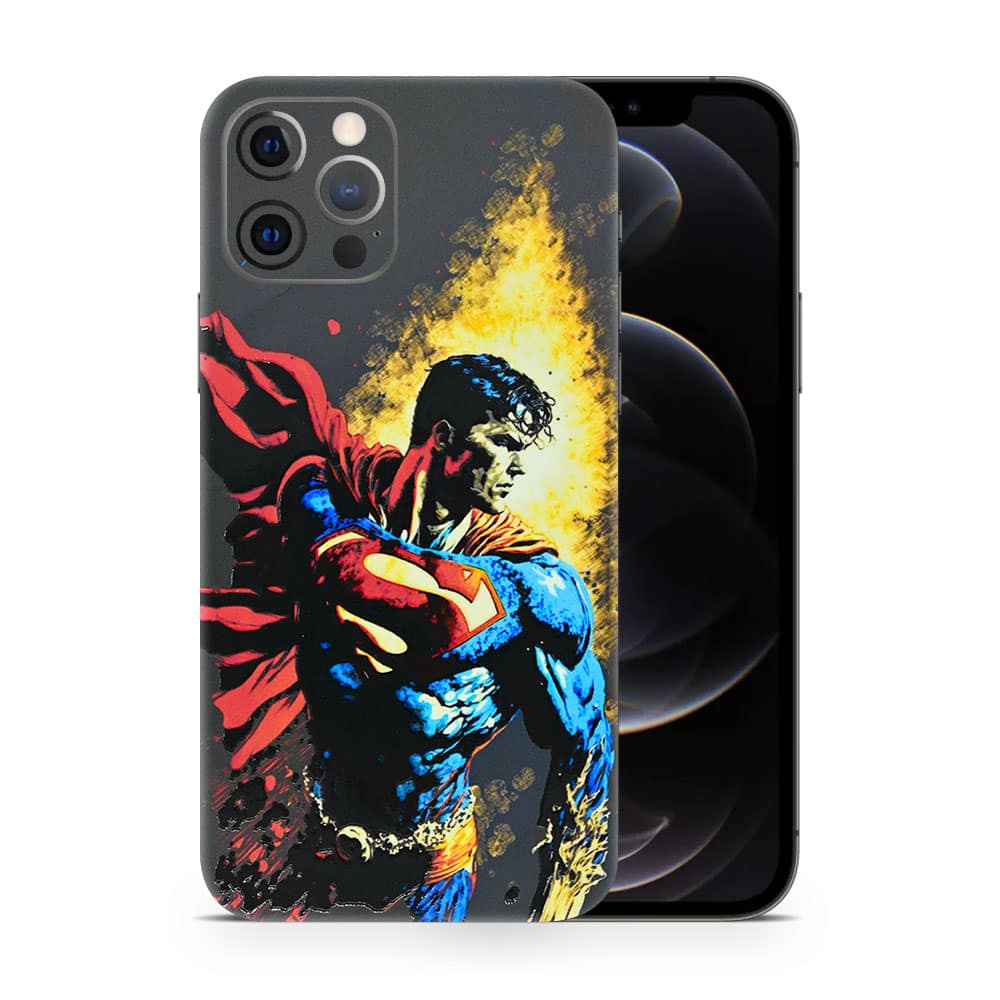 Iphone 12 pro superman comic 3d skin wrapitskin
