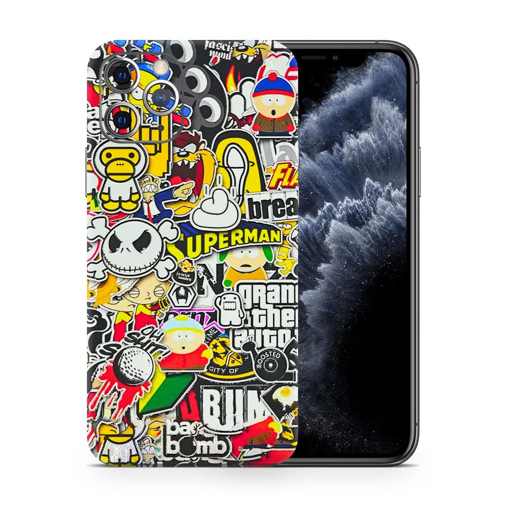 Iphone 11 pro max sticker bomb 3d skin wrapitskin