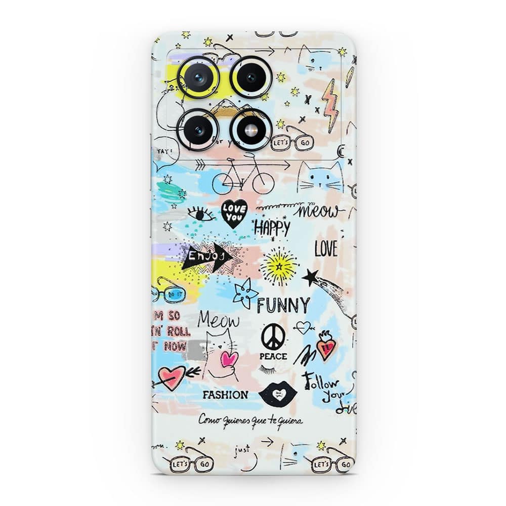 Poco x6 pro 5g doodles 3d skin wrapitskin
